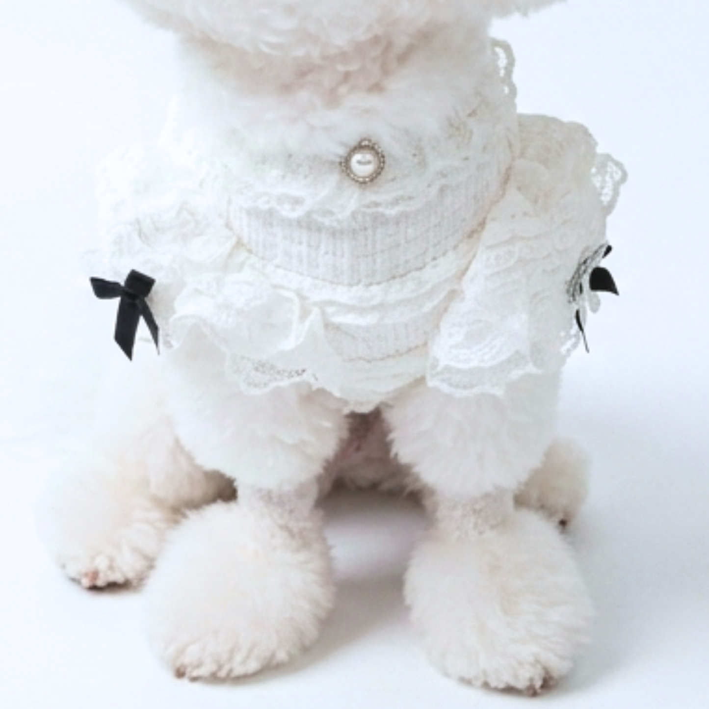 犬服 小型犬｜レースフリルトップス ガーリー