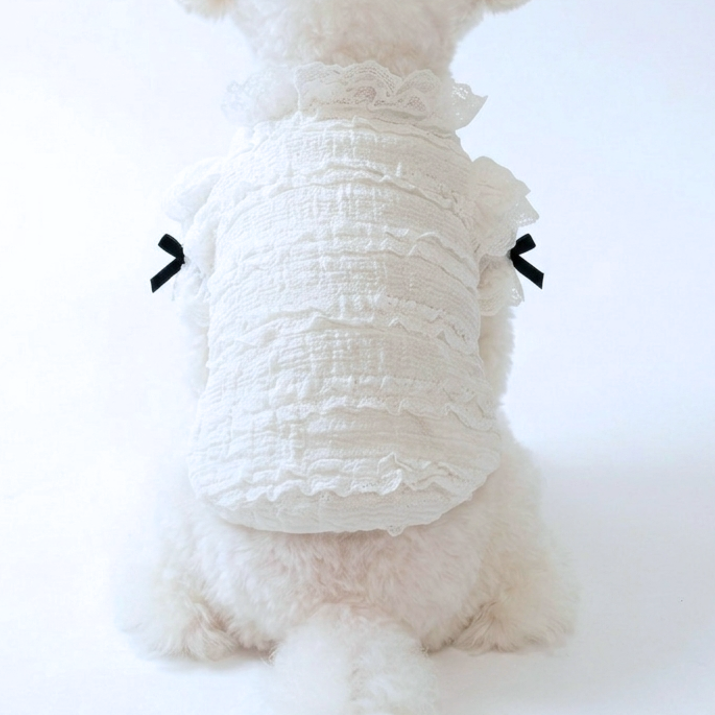 犬服 小型犬｜レースフリルトップス ガーリー
