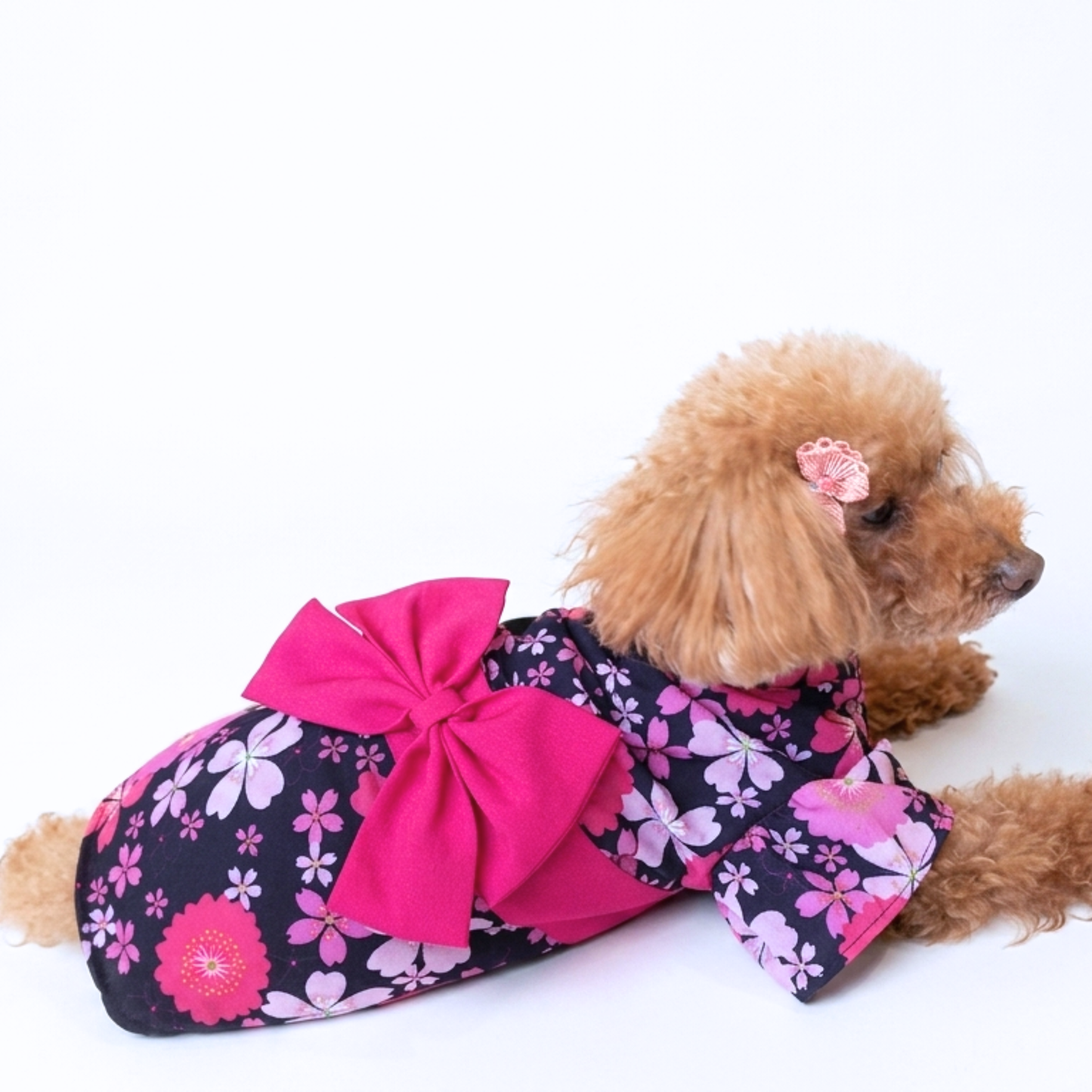 犬服 小型犬｜桜柄リボン浴衣 和風 夏祭り