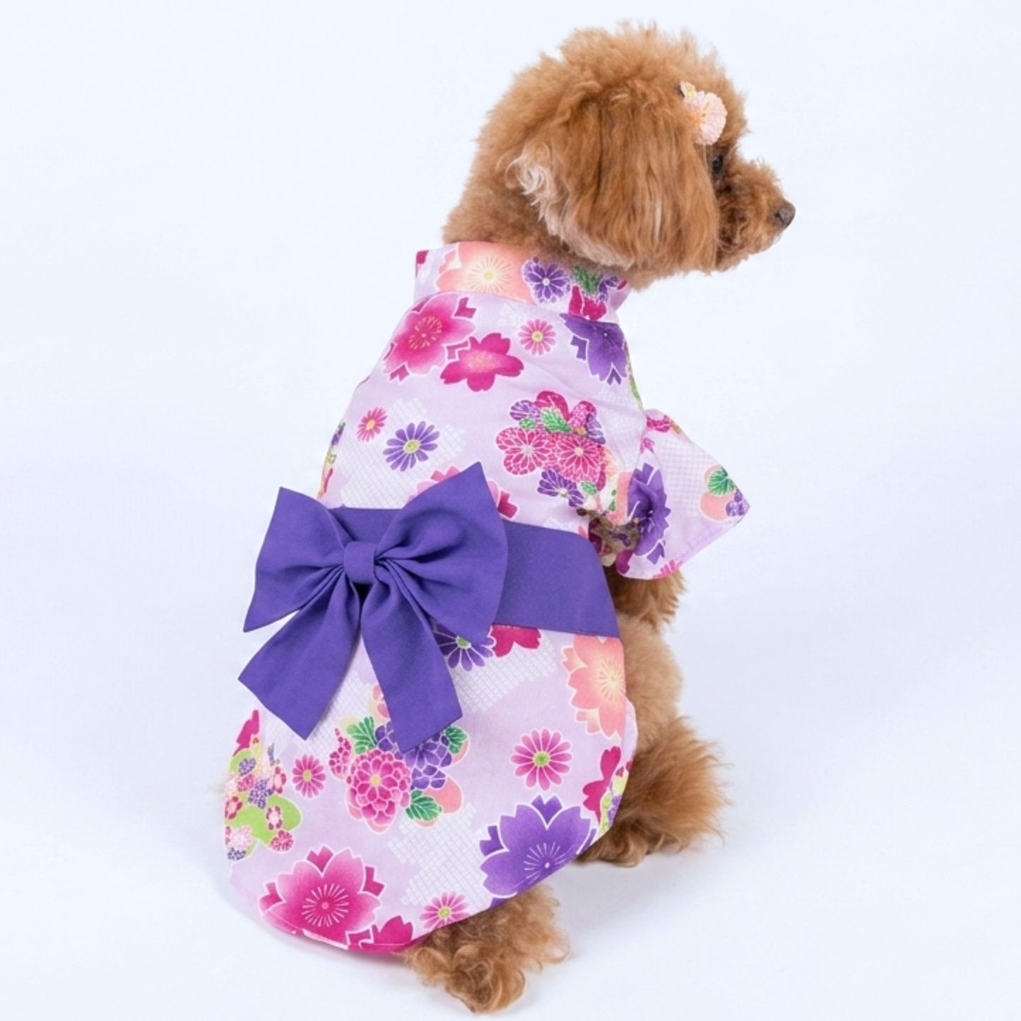 犬服 小型犬｜桜柄リボン浴衣 和風 夏祭り