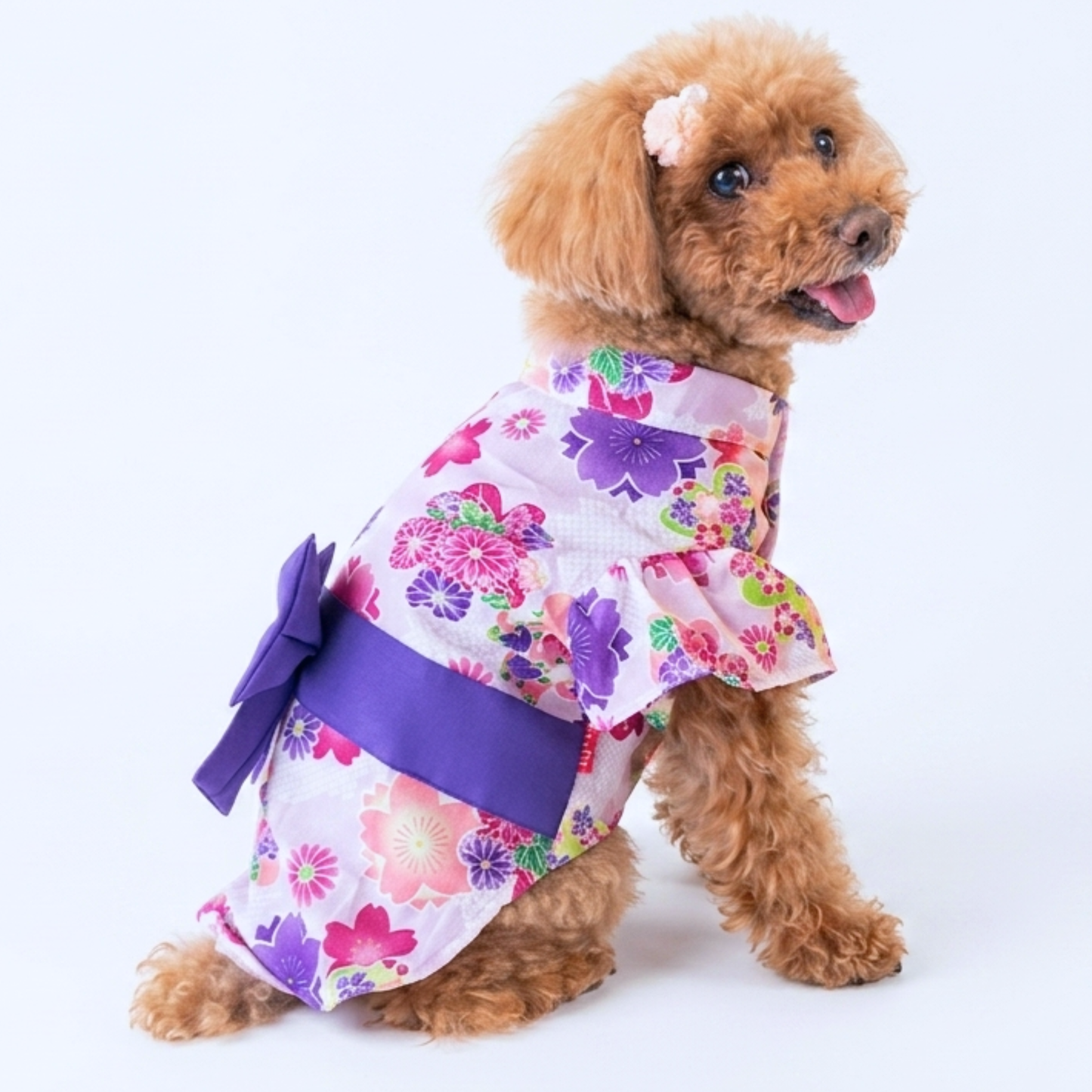 犬服 小型犬｜桜柄リボン浴衣 和風 夏祭り