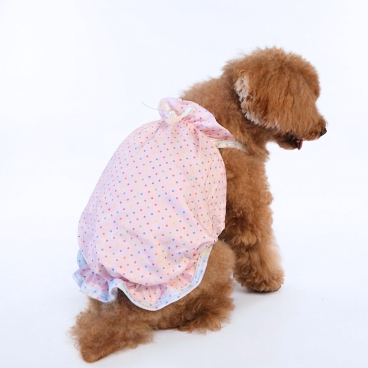 犬服 小型犬｜ドット柄リボンロンパース