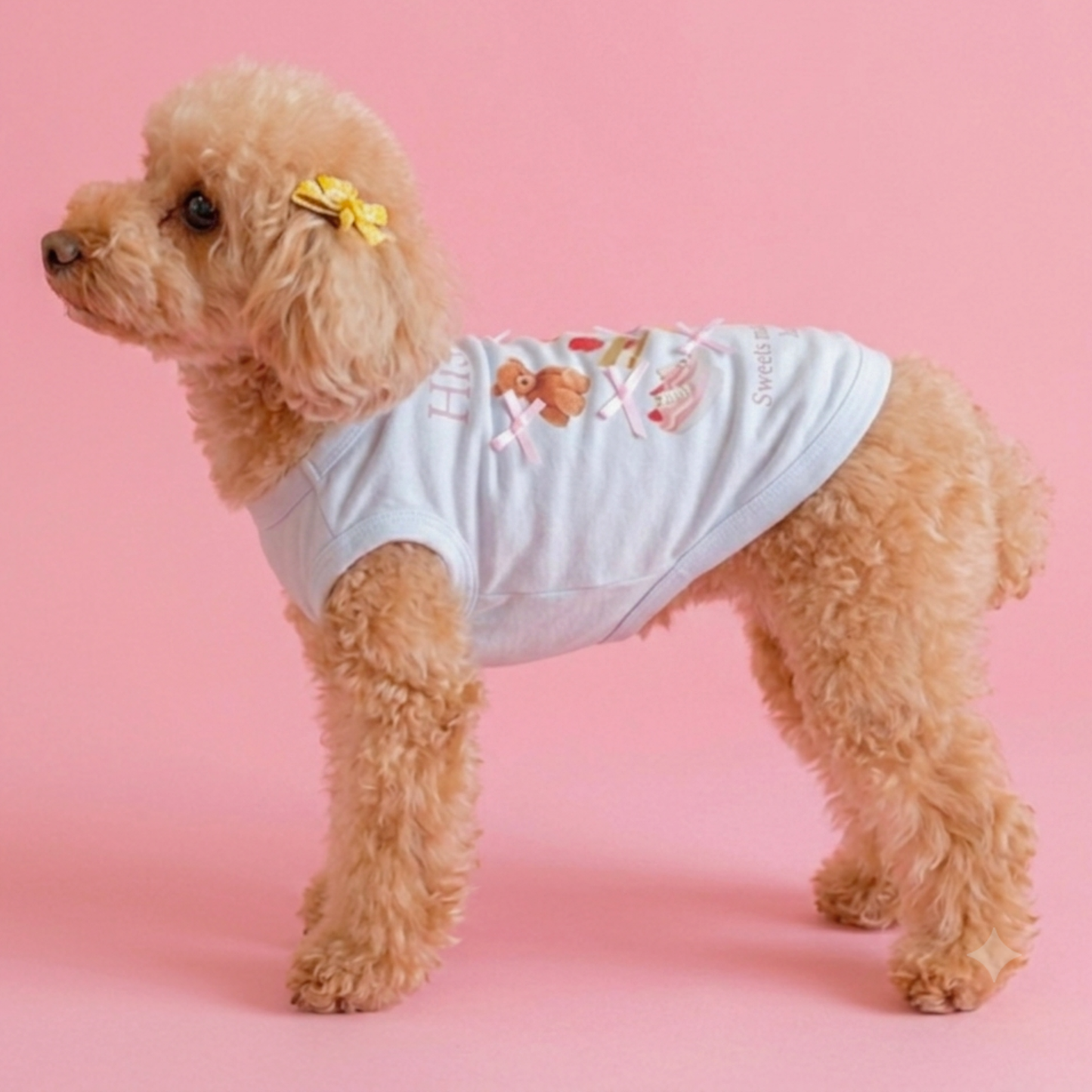 犬服 小型犬｜くまスイーツプリント ガーリーデザイン カジュアルTシャツ