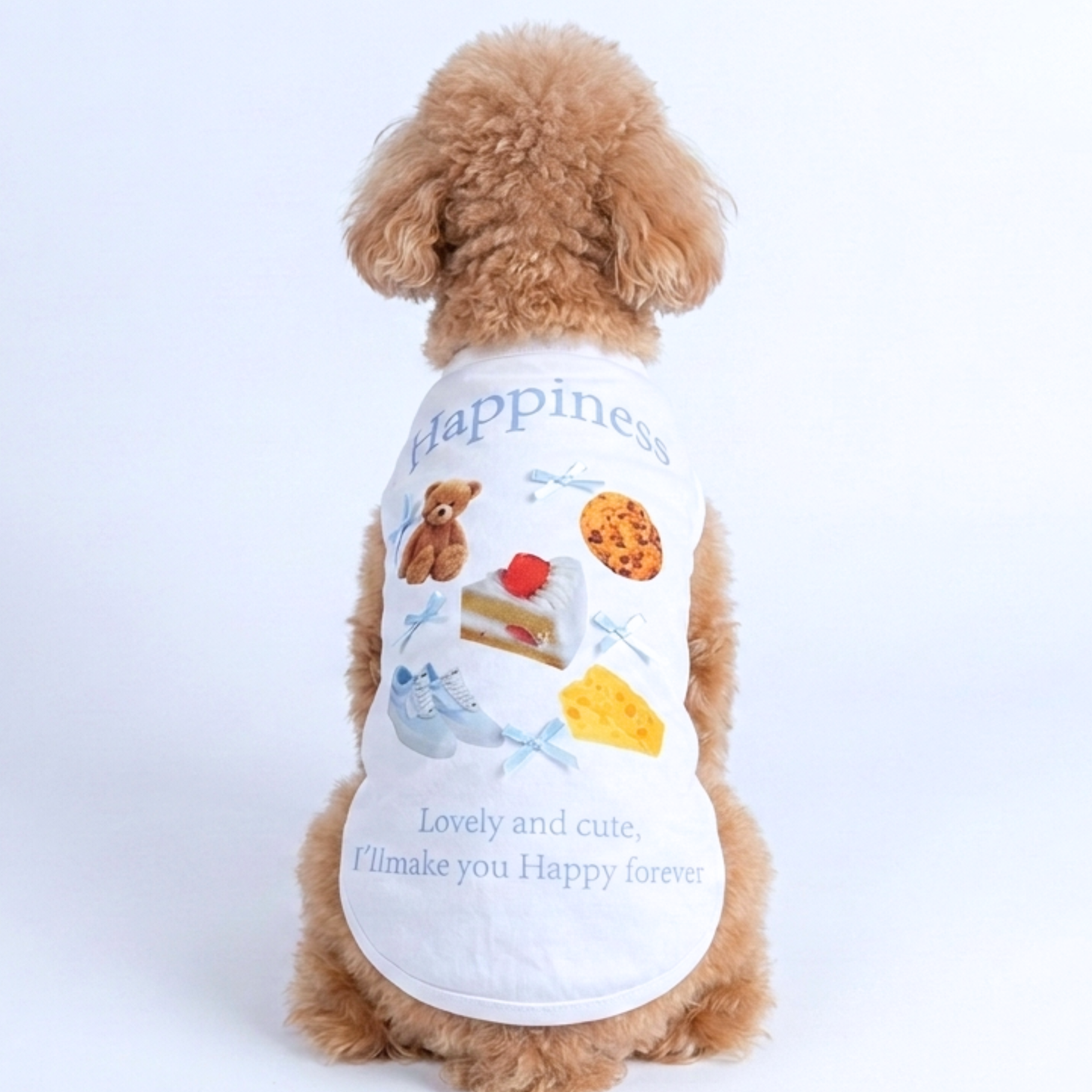 犬服 小型犬｜くまスイーツプリント ガーリーデザイン カジュアルTシャツ